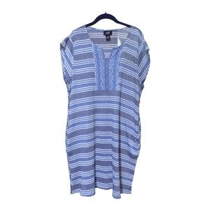 Patio Casuals by Cabernet Dress Dolman Slvs Embroidery Cool 100% Cotton Size L